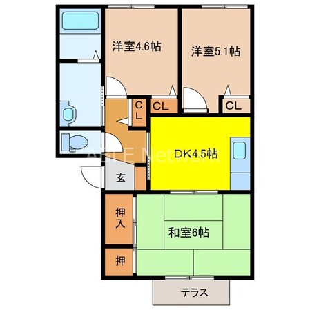 グリーンハウスⅡの物件間取画像